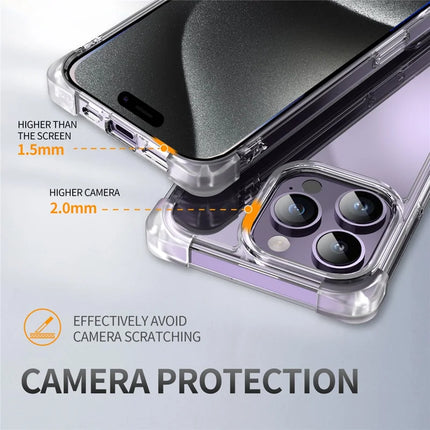 For iPhone 15 Pro Max Case Reinforced Corners TPU + Acrylic Clear Phone Back Cover