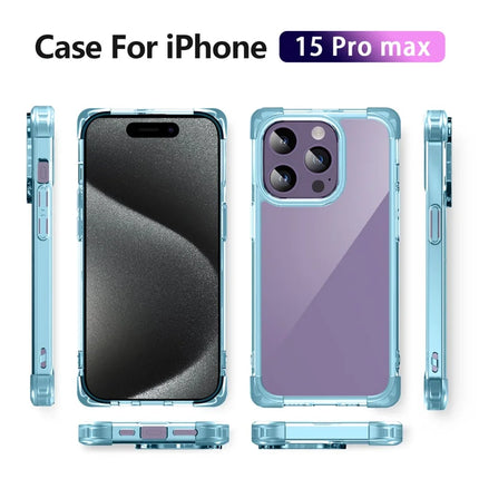 For iPhone 15 Pro Max Case Reinforced Corners TPU + Acrylic Clear Phone Back Cover