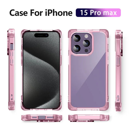 For iPhone 15 Pro Max Case Reinforced Corners TPU + Acrylic Clear Phone Back Cover