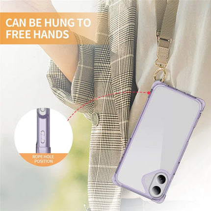 For iPhone 16 Plus Case Reinforced Corners TPU + Acrylic Clear Phone Back Cover