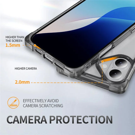 For iPhone 16 Plus Case Reinforced Corners TPU + Acrylic Clear Phone Back Cover