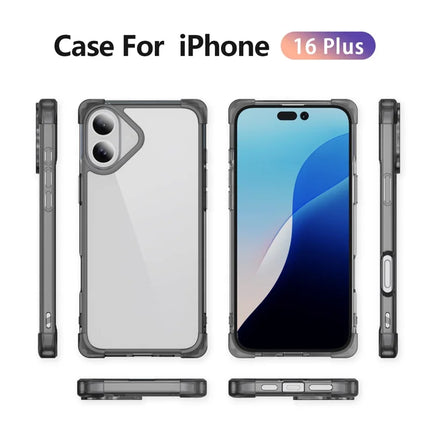 For iPhone 16 Plus Case Reinforced Corners TPU + Acrylic Clear Phone Back Cover