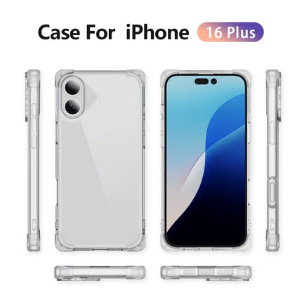 For iPhone 16 Plus Case Reinforced Corners TPU + Acrylic Clear Phone Back Cover
