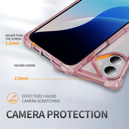For iPhone 16 Plus Case Reinforced Corners TPU + Acrylic Clear Phone Back Cover
