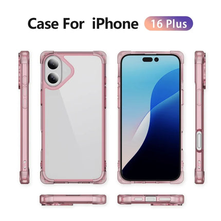 For iPhone 16 Plus Case Reinforced Corners TPU + Acrylic Clear Phone Back Cover