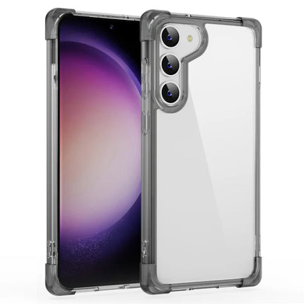 For Samsung Galaxy S23 Case Reinforced Corners TPU + Acrylic Clear Phone Back Cover - Transparent Black
