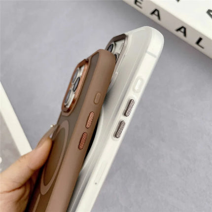 For iPhone 16 Pro Max Case Compatible with MagSafe TPU + Acrylic Phone Back Cover Diamond Texture