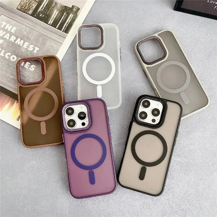 For iPhone 16 Pro Max Case Compatible with MagSafe TPU + Acrylic Phone Back Cover Diamond Texture