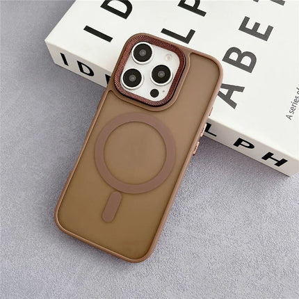 For iPhone 16 Pro Case Compatible with MagSafe TPU + Acrylic Phone Back Cover Diamond Texture - Yellow