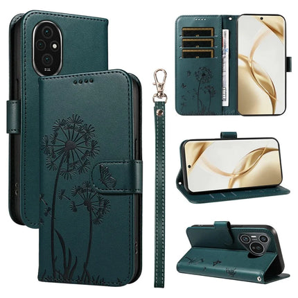 For Honor 200 5G Leather Case Wallet Phone Cover Dandelion Imprint - Blue