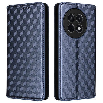 Wallet Phone Case for OnePlus Ace 5 5G / Ace 5 Pro 5G / 13R 5G Rhombus Imprinted Leather Phone Cover - Blue