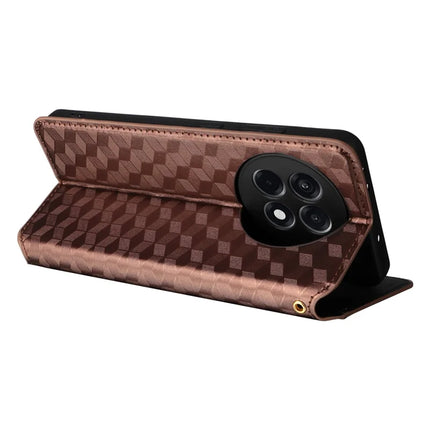 Wallet Phone Case for OnePlus Ace 5 5G / Ace 5 Pro 5G / 13R 5G Rhombus Imprinted Leather Phone Cover