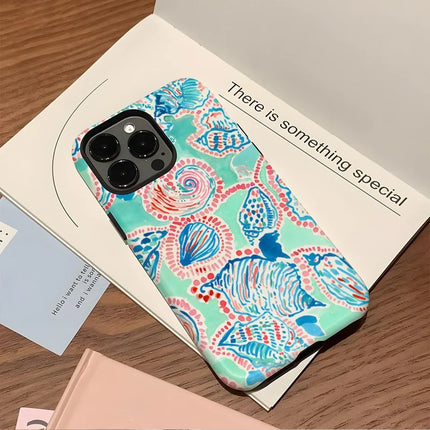 ShopCaseCart Shockproof Slim iPhone 15 Pro Protective cover Fashionable Plant Pattern Impact-resistant PC + TPU Phone Back Guard