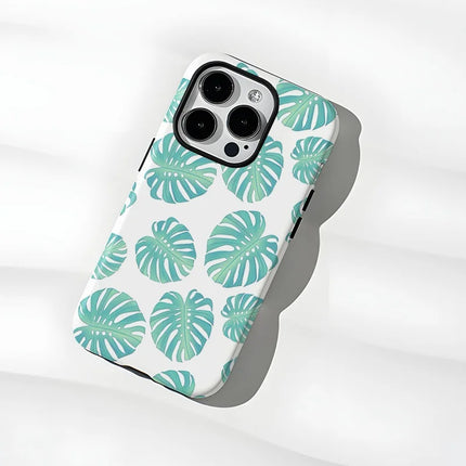 ShopCaseCart Shockproof Slim iPhone 15 Pro Protective cover Fashionable Plant Pattern Impact-resistant PC + TPU Phone Back Guard