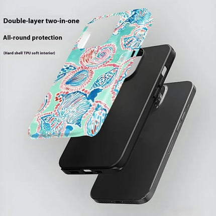 ShopCaseCart Shockproof Slim iPhone 15 Pro Protective cover Fashionable Plant Pattern Impact-resistant PC + TPU Phone Back Guard