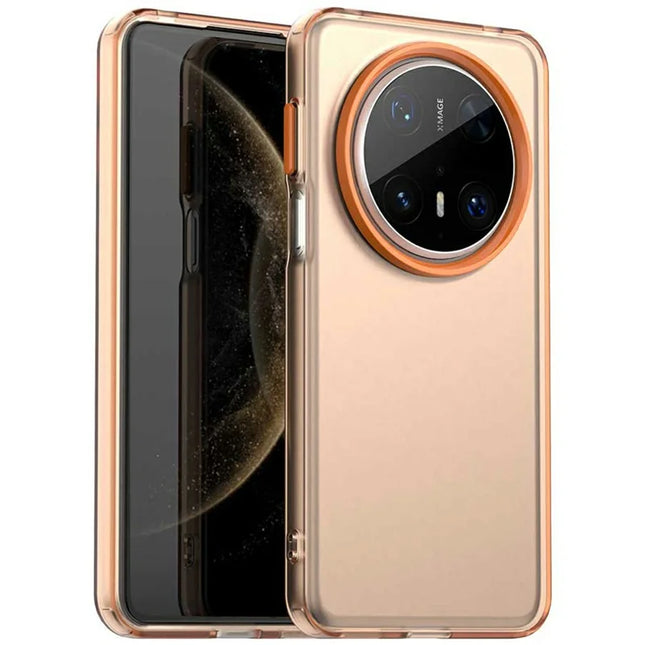 For Huawei Mate 70 Pro / 70 Pro+ Case PC+TPU+PET Matte Anti-Drop Phone Back Cover - Orange