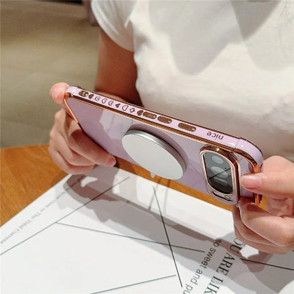 For Google Pixel 9 / 9 Pro Magnetic Case Electroplating Soft TPU Cover with Cute Love Heart