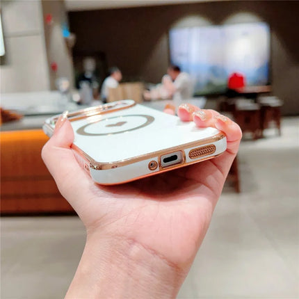 For Google Pixel 9 Pro XL Magnetic Case Electroplating Soft TPU Cover with Cute Love Heart