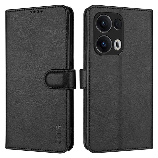 AZNS For Oppo Reno13 Pro 5G Case PU Leather Wallet Phone Cover - Black