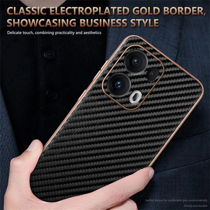 AZNS For Oppo Reno13 Pro 5G Case Electroplating Carbon Fiber Texture PU + TPU Phone Cover
