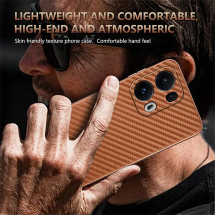 AZNS For Oppo Reno13 Pro 5G Case Electroplating Carbon Fiber Texture PU + TPU Phone Cover