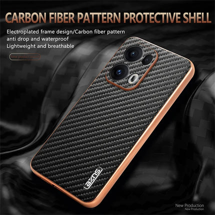 AZNS For Oppo Reno13 Pro 5G Case Electroplating Carbon Fiber Texture PU + TPU Phone Cover