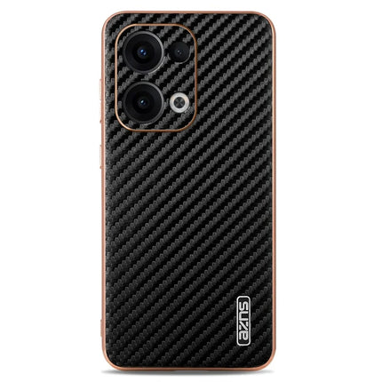 AZNS For Oppo Reno13 5G (Global) Case Electroplating Carbon Fiber Texture PU + TPU Phone Cover