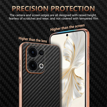 AZNS For Oppo Reno13 5G (Global) Case Electroplating Carbon Fiber Texture PU + TPU Phone Cover