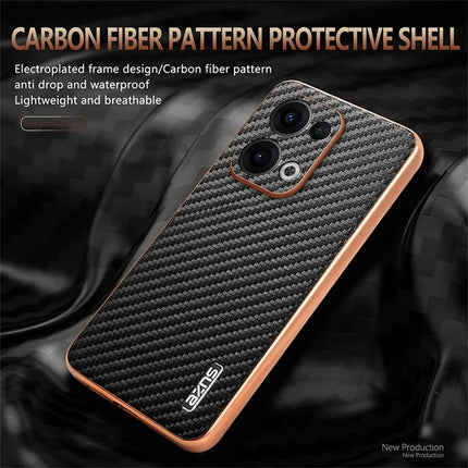 AZNS For Oppo Reno13 5G (Global) Case Electroplating Carbon Fiber Texture PU + TPU Phone Cover