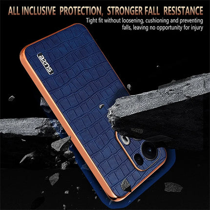 AZNS For Oppo Reno13 Pro 5G Case Electroplating Crocodile Texture PU + TPU Phone Cover