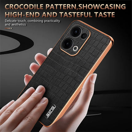AZNS For Oppo Reno13 5G (Global) Case Electroplating Crocodile Texture PU + TPU Phone Cover