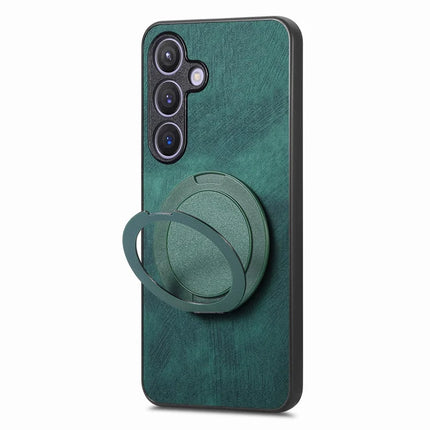 For Samsung Galaxy S23 FE Phone Case with Rotating Kickstand Stress Relief Retro Leather Back Cover