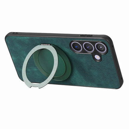 For Samsung Galaxy S23 FE Phone Case with Rotating Kickstand Stress Relief Retro Leather Back Cover