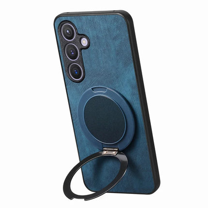 For Samsung Galaxy S23 FE Phone Case with Rotating Kickstand Stress Relief Retro Leather Back Cover