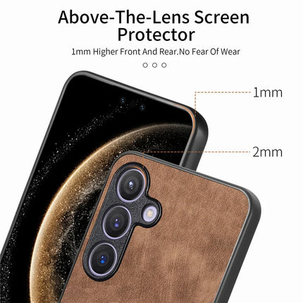 For Samsung Galaxy S23 FE Phone Case with Rotating Kickstand Stress Relief Retro Leather Back Cover