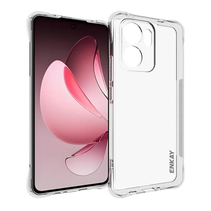 For Oppo Reno13 F 5G Clear Phone Case ENKAY HAT PRINCE Shockproof Anti-Slip TPU Cover - Transparent