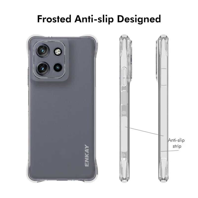 ShopCaseCart Stand Cover Motorola Moto G Power (2025) Clear Phone Protective cover ENKAY HAT PRINCE Impact-resistant Anti-slip TPU Guard