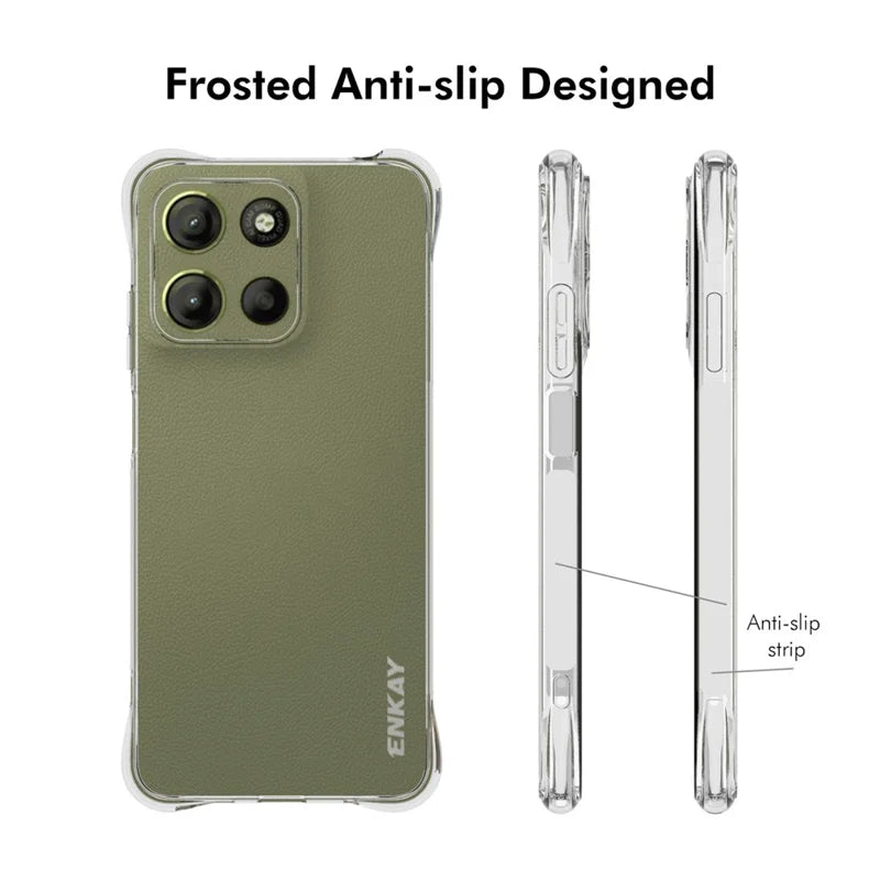 ShopCaseCart Stand Cover Motorola Moto G15 4G Clear Phone Protective cover ENKAY HAT PRINCE Impact-resistant Anti-slip TPU Guard