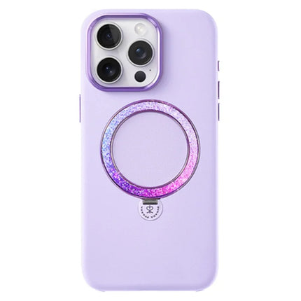 PYNANA PN-16L2 For iPhone 16 Pro Case Compatible with MagSafe Crystal Ring Kickstand PU Leather PC Cover