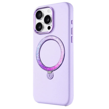 PYNANA PN-16L2 For iPhone 16 Pro Case Compatible with MagSafe Crystal Ring Kickstand PU Leather PC Cover