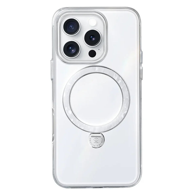 PYNANA PN-15G4 For iPhone 15 Pro Max Kickstand Cover Compatible with MagSafe PC + TPU Case - White