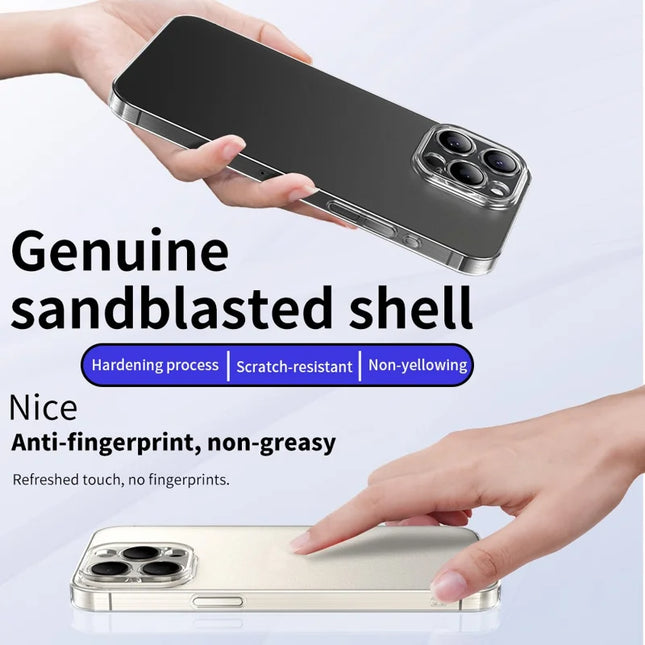 For iPhone 15 Pro Max Case Transparent Matte Hard PC Mobile Phone Cover