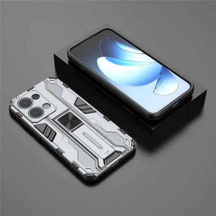 For Oppo Reno13 5G (Global) Case PC + TPU Shockproof Phone Cover with Kickstand