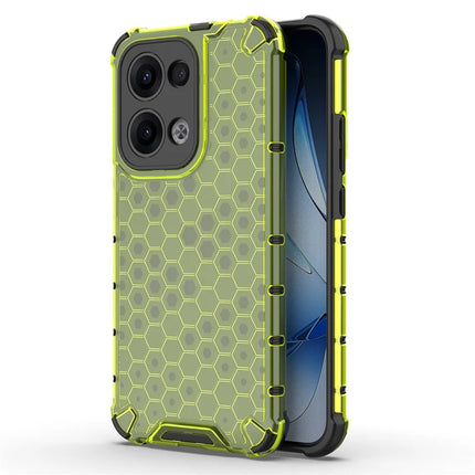 For Oppo Reno13 5G (Global) Case PC + TPU Phone Cover Honeycomb Shape - Green