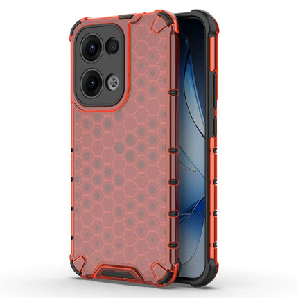 For Oppo Reno13 5G (Global) Case PC + TPU Phone Cover Honeycomb Shape - Red