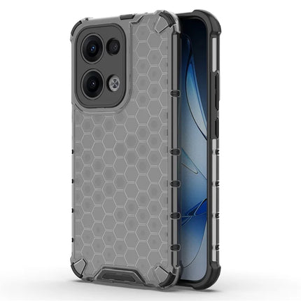 For Oppo Reno13 5G (Global) Case PC + TPU Phone Cover Honeycomb Shape - Black