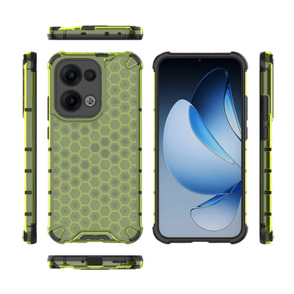 For Oppo Reno13 Pro 5G Case PC + TPU Phone Cover Honeycomb Shape