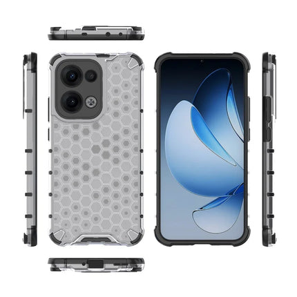 For Oppo Reno13 Pro 5G Case PC + TPU Phone Cover Honeycomb Shape