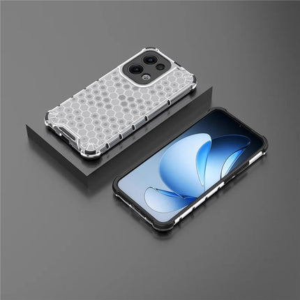 For Oppo Reno13 Pro 5G Case PC + TPU Phone Cover Honeycomb Shape