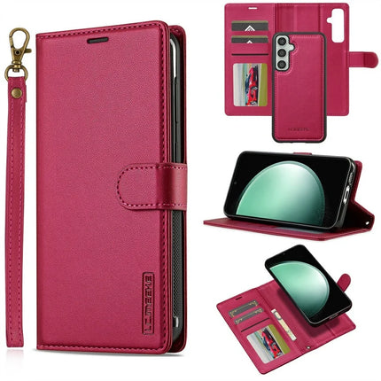 LC.IMEEKE L2 Series for Samsung Galaxy A56 5G Case PU Leather Wallet Detachable Magnetic Phone Cover - Red